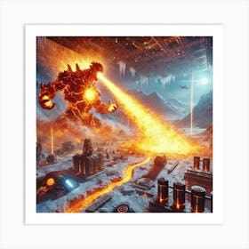 A Futuristic Sci Fi Scene Focusing On The Solar Br Art Print