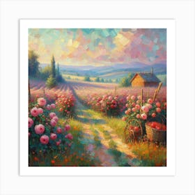 Roses In The Field Art Print