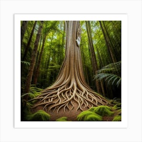 Tree Roots In The Forest Art Print