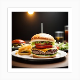 Hamburger And Fries 17 Art Print