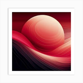 Abstract Red Sphere Art Print