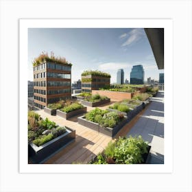 Urban Rooftop Garden Art Print