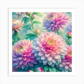 Dahlias Art Print