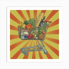 Pop Shopping Cart Art Print