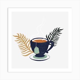 Tea Cup With Leaves 3 Art Print