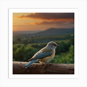 Bluebird At Sunset Art Print