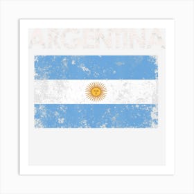 Vintage Argentina Argentinian Flag Pride Gift Art Print