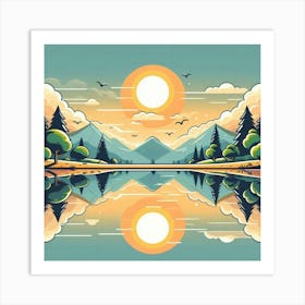 Sunset In The Mountains Art Print