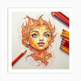 Fire Girl 2 Art Print