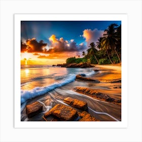 Sunset On The Beach Art Print