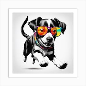 Dog With Sunglasses Art Print