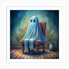 A Ghost Sitting On A Chair In A Room Art Print