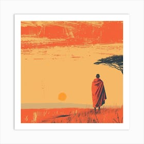 Man In The Savannah Art Print