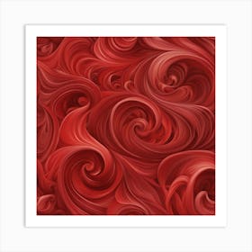 Abstract Red Swirls Art Print