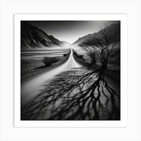 Shadows Of The Road Art Print