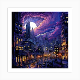 Cityscape At Night 4 Art Print