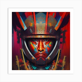 Style A Fusion Of A Samurai Armour And Aztec warrior Art Print