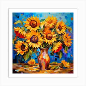 Sunflowers In Vase Art Print