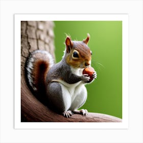 Squirrel Eating Acorn Art Print