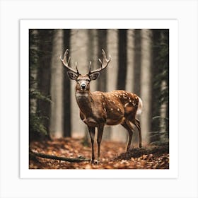 Deer In The Forest 5 Art Print