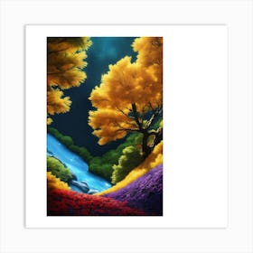 River In The Forest Art Print