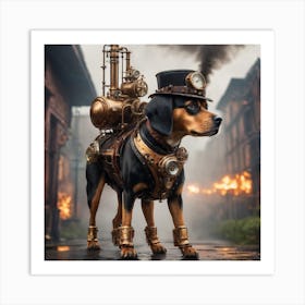 Steampunk Dog 2 Art Print