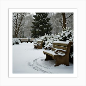 Winter Park Bench Art Print