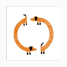 Dachshund Wiener Sausage Dog Perpetual Motion Circle Art Print