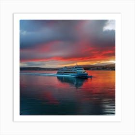 Sunset On A Ferry 21 Art Print