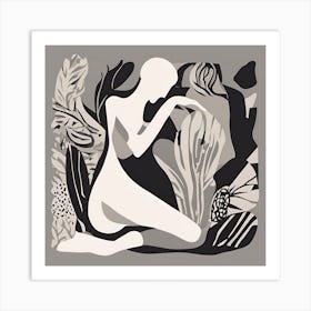 Black And White Of A Woman Art Print