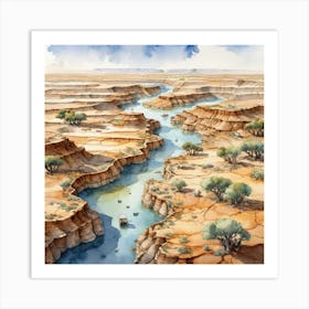 River In The Desert Art Print