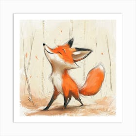 Cute fox in the woods Art Print