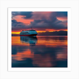 Sunset Cruise Ship 9 Art Print