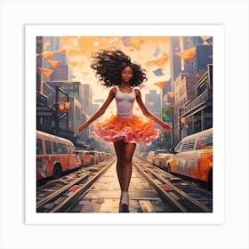 Girl In The City Art Print