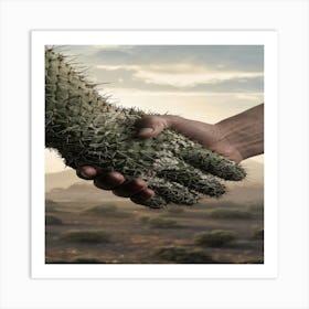 Cactus Handshake Art Print