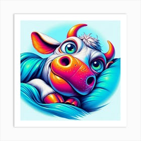 Psychedelic Cow Art Print