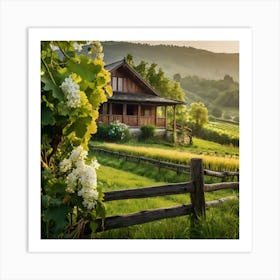 Vineyard At Sunset Art Print