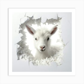 Goat Through A Hole Art Print