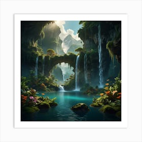 Waterfall In The Forest Art Print