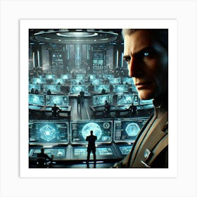 A Close Up, Detailed Futuristic Scene Showing The Art Print