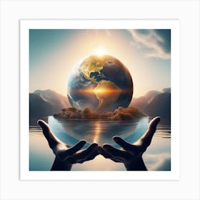 Earth In Hands 3 Art Print