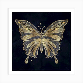 Gold Butterfly Art Print