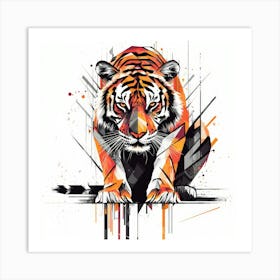 Abstract Tiger.Generated AI. Wall Art Print Art Print