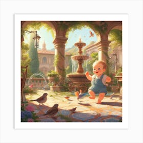 Infant N Birds Art Print