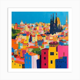 Abstract Travel Collection Barcelona Spain 4 Art Print