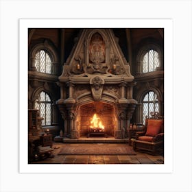 Fireplace In A Castle 1 Art Print