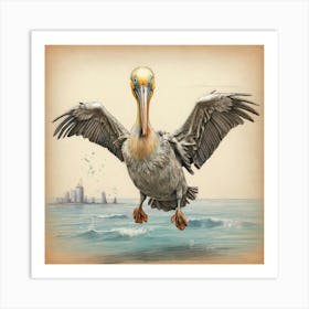 Pelican In Flight 1 Art Print