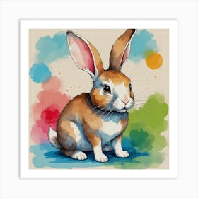 Watercolor Bunny Art Print