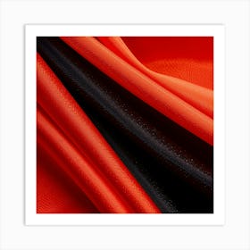 Red And Black Fabric Art Print