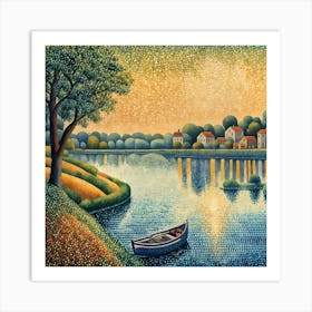 Boat On The River 1 Art Print